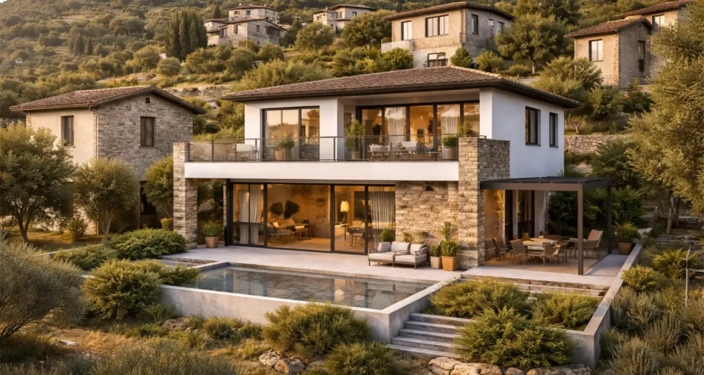 progetto residenziale in collina 1024x546